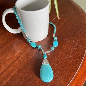 NWT Turquoise Beaded Boho Style Necklace
